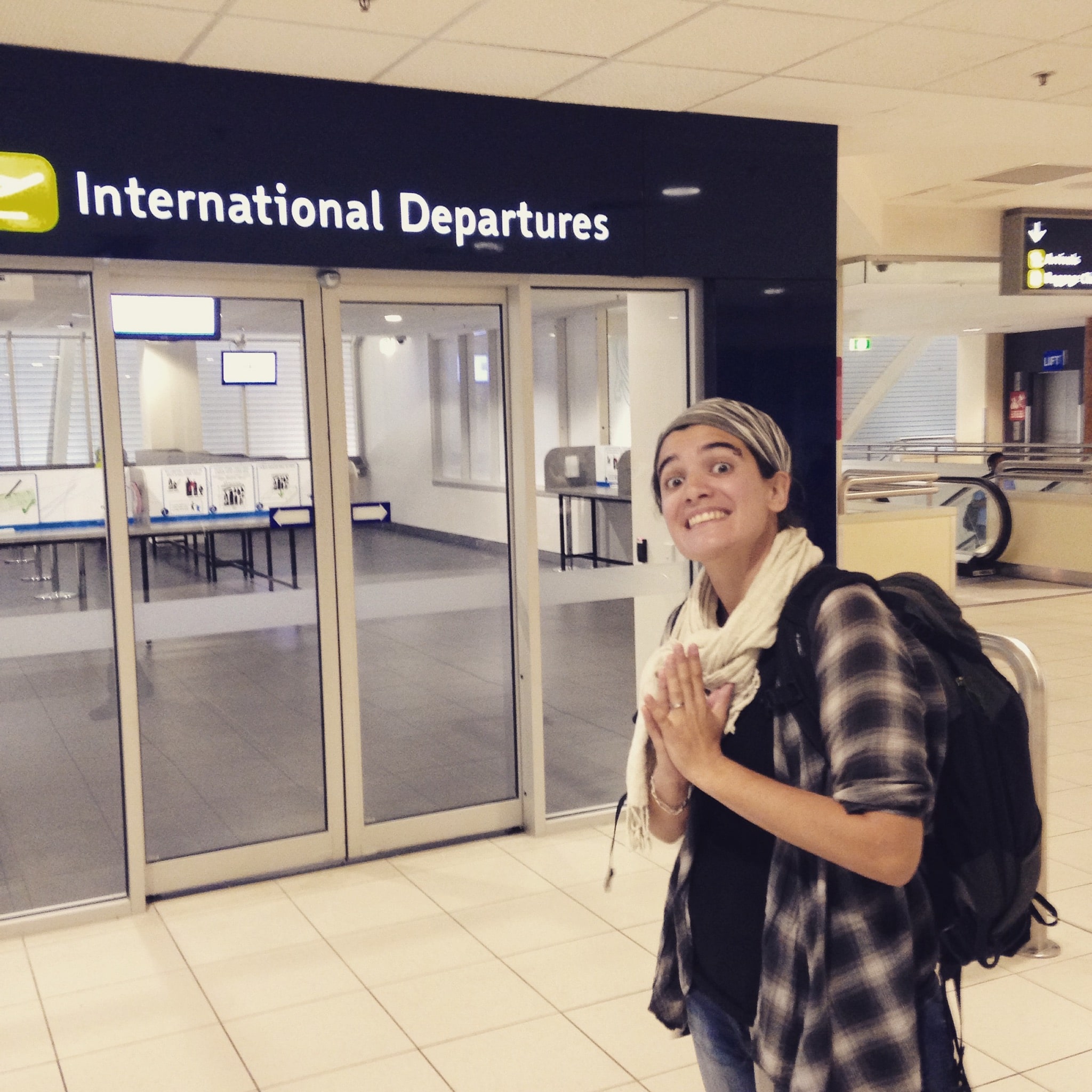 Mumu enfin admise en salle d'embarquement - aéroport de Darwin