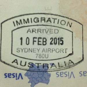 Arrivée en Australie - stamp