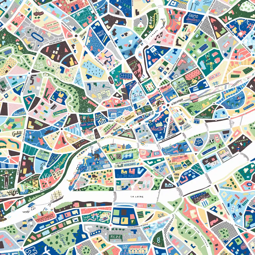 Carte Nantes illustration